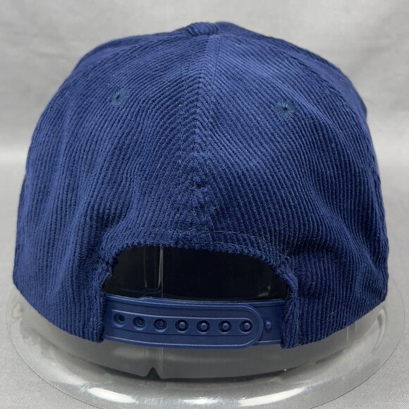 Vtg United Airlines Corduroy Snapback Hat Cap Blue Dorfman Pilot Fly Plane Mens - Picture 3 of 12